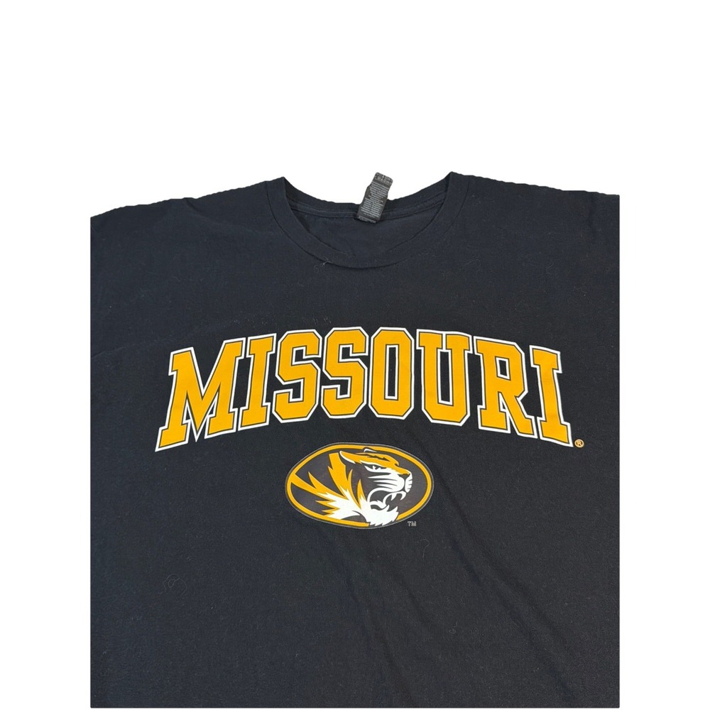 Missouri College Shirt Men's XL Short Sleeve Black Gold Gildan - Picture 3 of 6